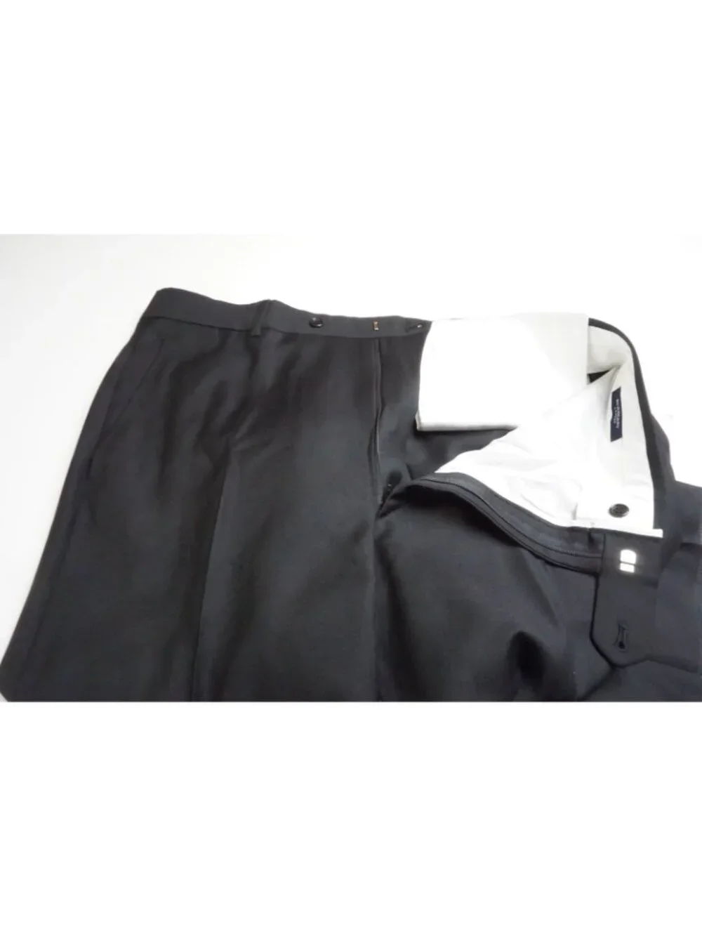 Burberry London Solid Black Wool 2 Pc Suit Jacket Pants Sz 42R BRAND NEW